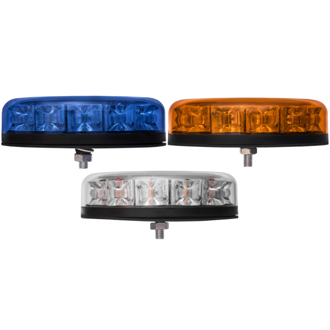 Girofar LED aerodinamic (doar 4,5 cm inaltime) 12-24V 12 LED-uri de 3W - 5 ani Garantie - 1 punct (ax filetat) de prindere